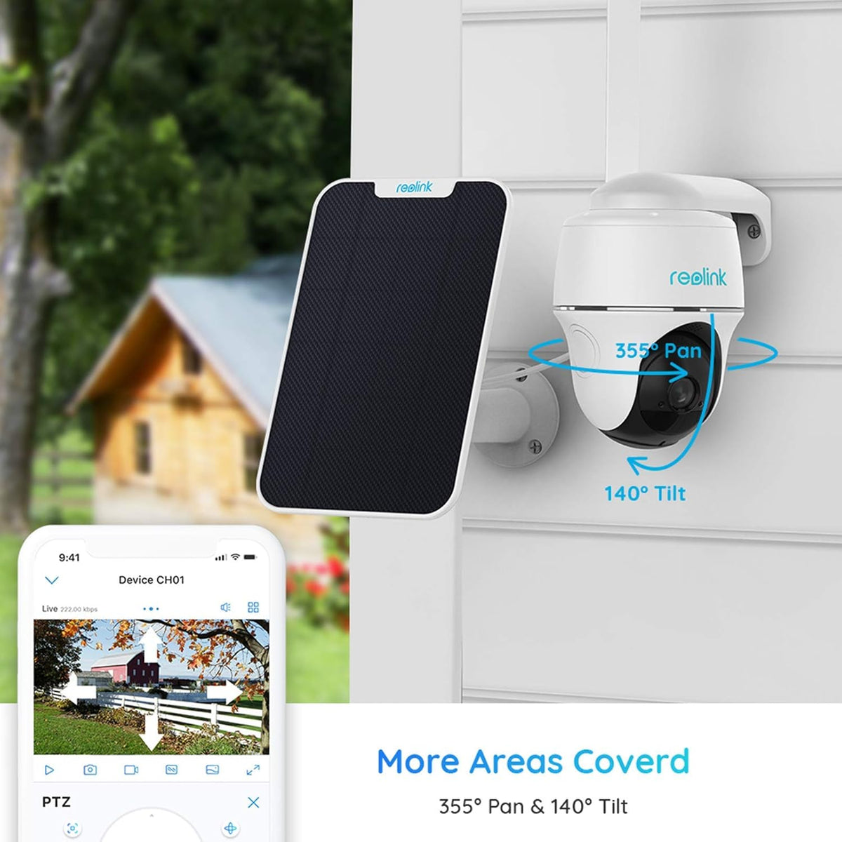 Outdoor Security Camera System Pan Tilt 3G/4G LTE Solar Battery Powered Camera C407