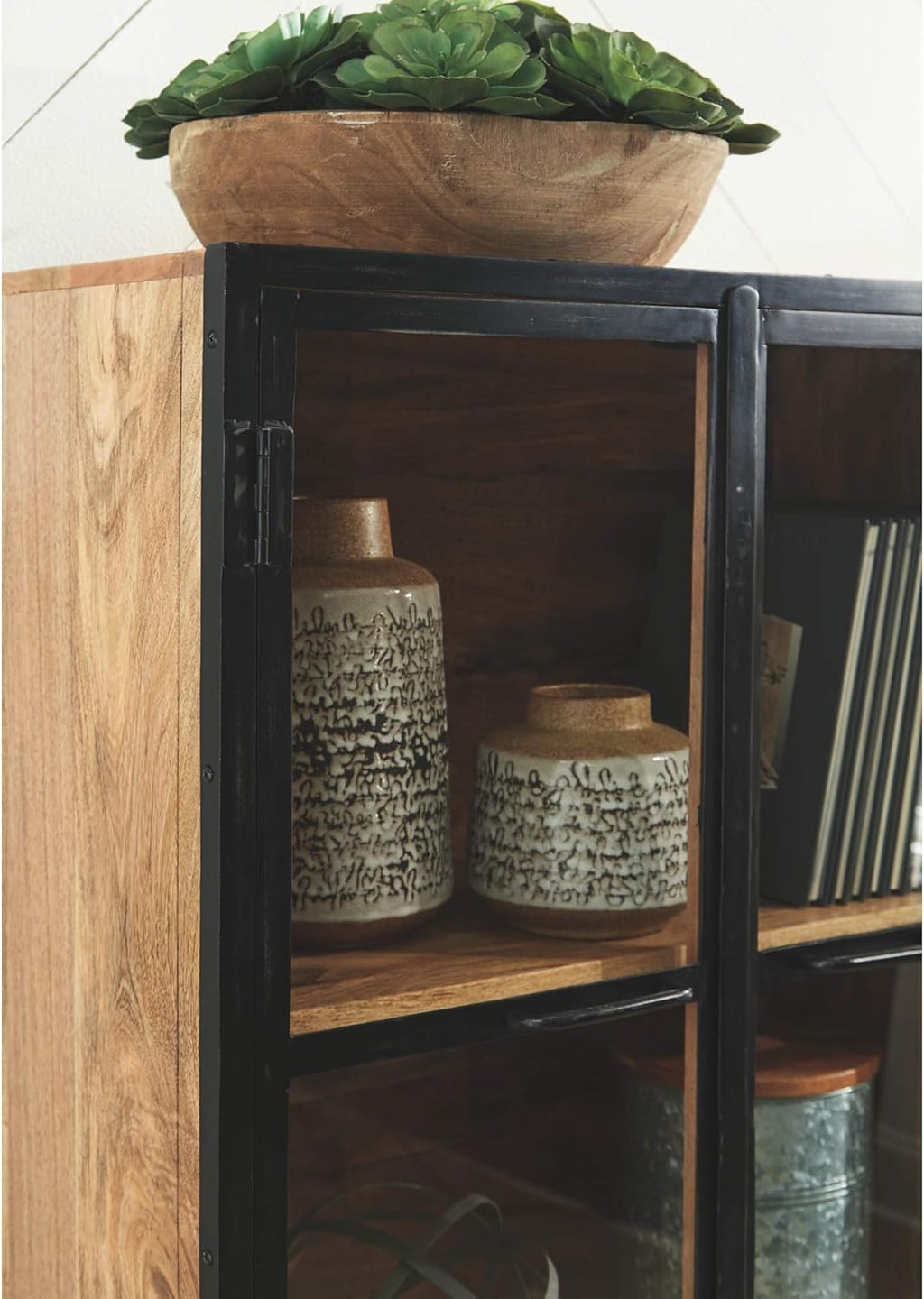 Black Brown Accent Cabinet U50249