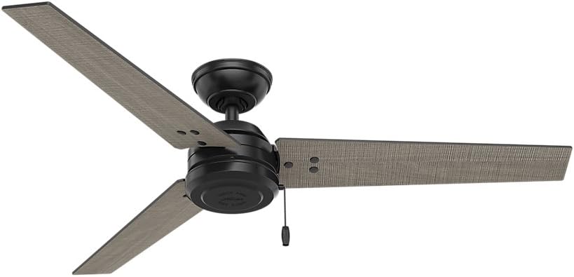 Indoor Outdoor Ceiling Fan with Pull Chain Control, 52, Matte Black N3149
