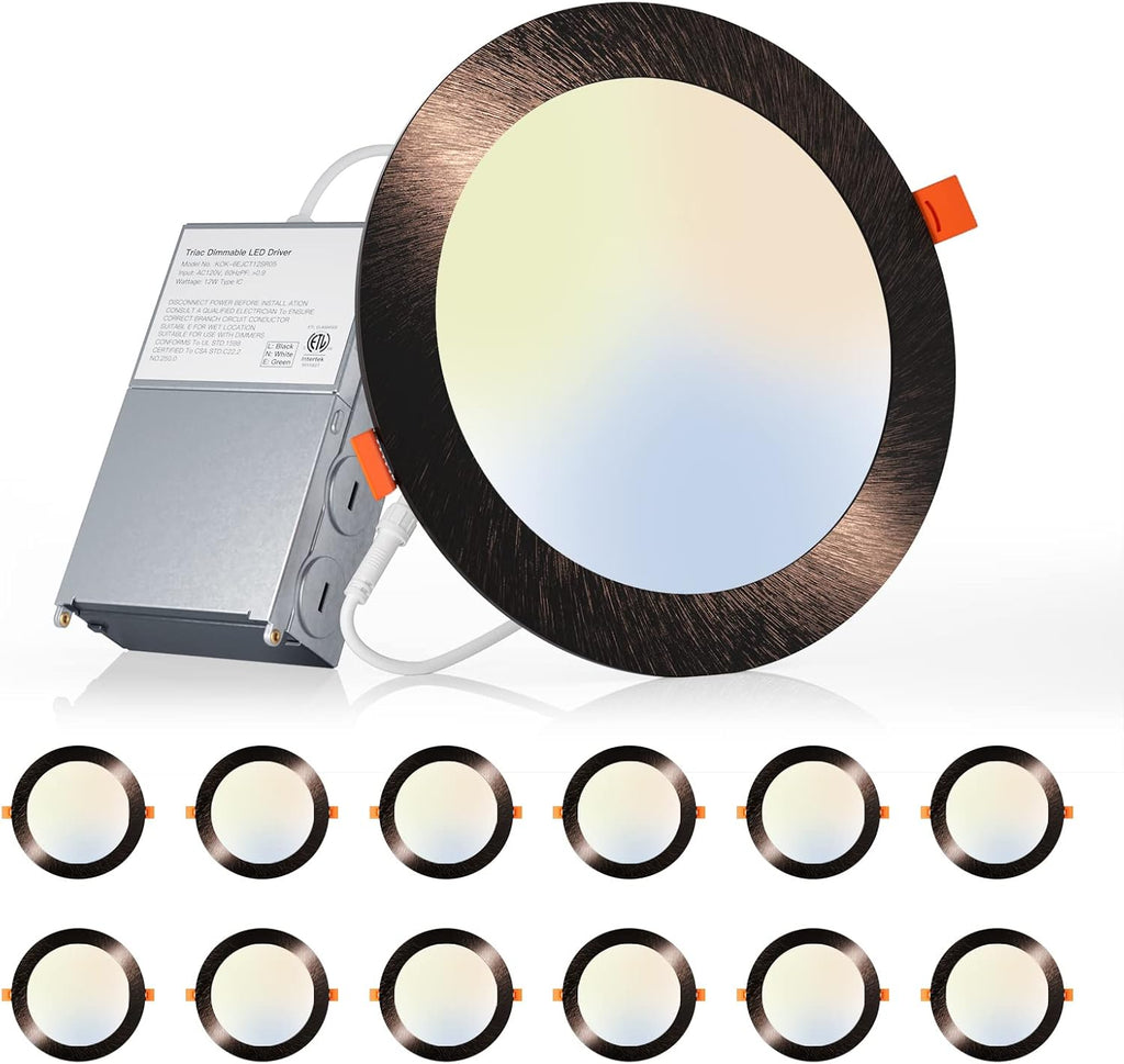 12 Pack 4 Inch Ultra-Thin LED Recessed Ceiling Light U340360