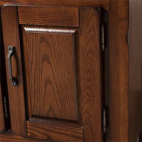 Solid Wood Corner TV Stand with Glass Storage N618