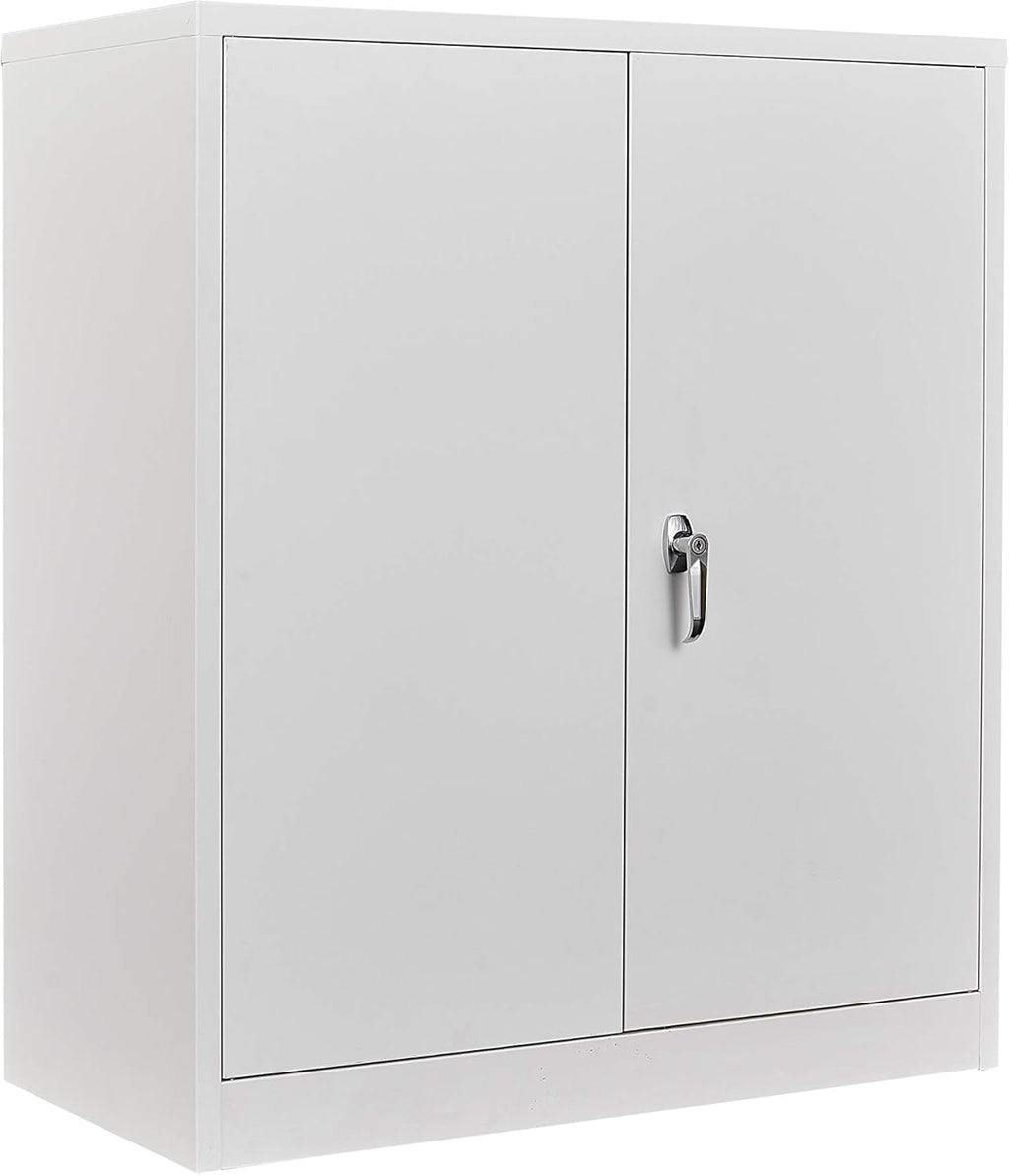 72” Tall Black Steel Storage Cabinet with Locking Door and 4 Adjustable Shelves C8481