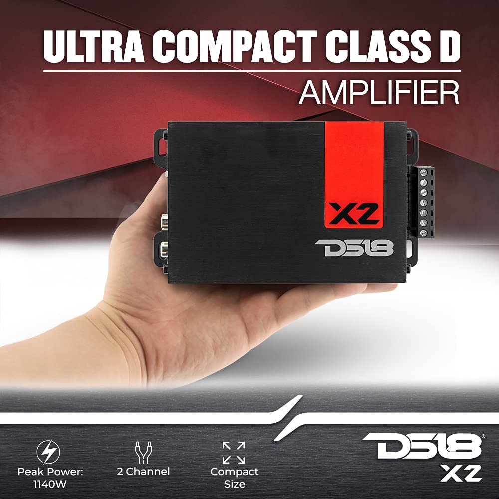 2 Channel Class D Car Audio Amplifier 1140 Watts Peak U380