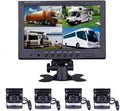 Hard Wired Backup Camera 9'' Quad Split Screen HD Monitor System Pack of 2 A917