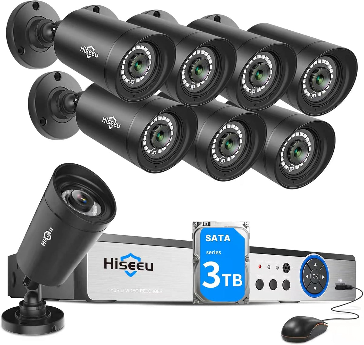 5MP 8 Channel Security Camera System with 3TB Hard Drive R53177