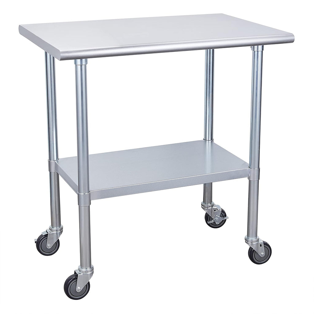 Stainless Steel Table 30 x 48 Inches with Caster Wheels I854071