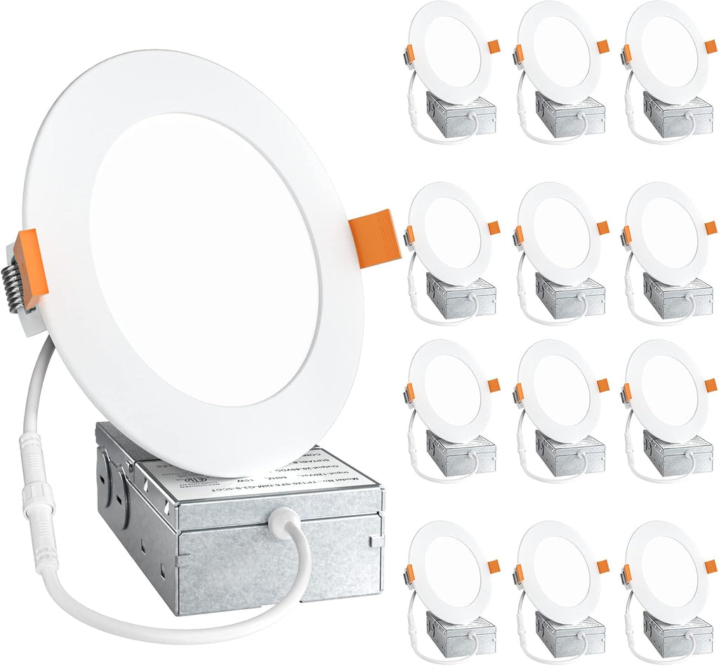 12 Pack 4 Inch Ultra-Thin LED Recessed Ceiling Light U340360