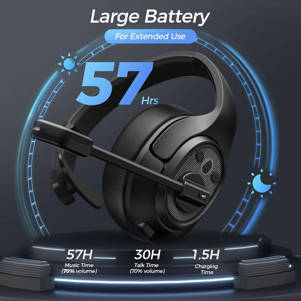 Bluetooth Headset with Microphone Noise Cancelling Wireless Headphone T870