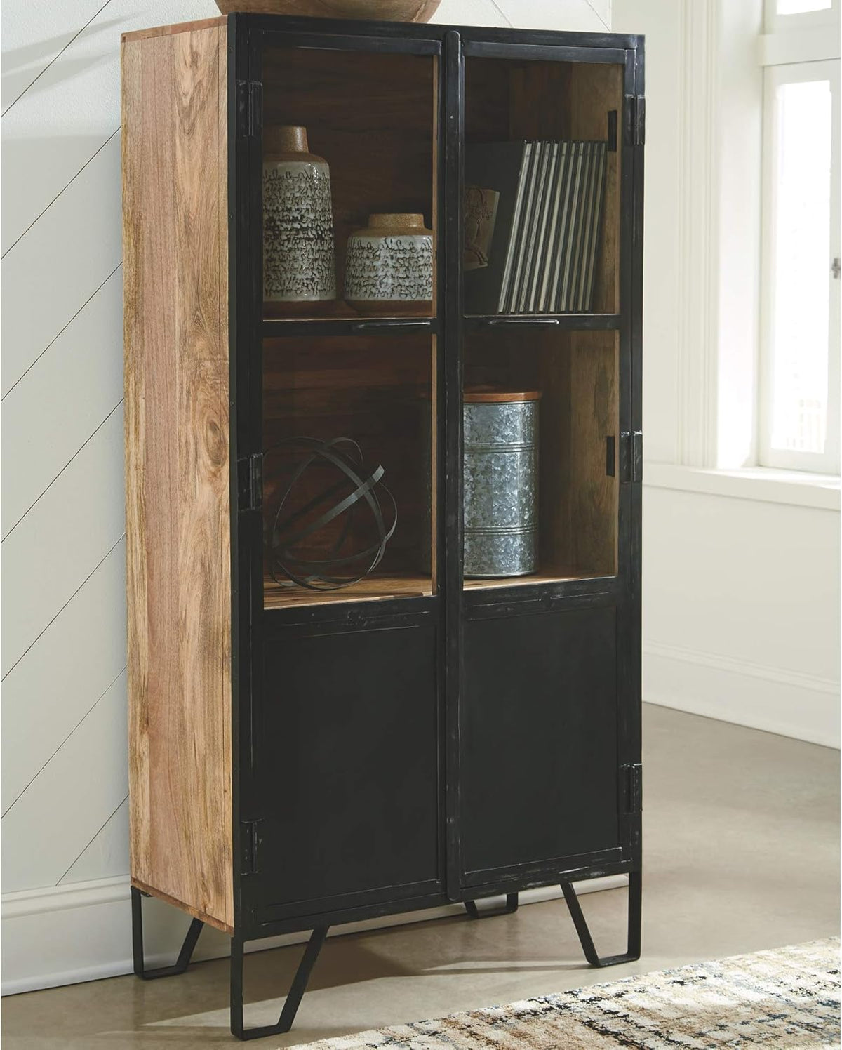 Black Brown Accent Cabinet U50249