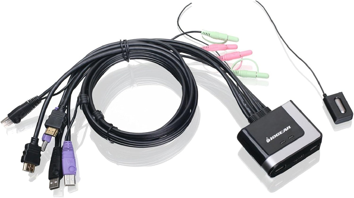 2-Port HDMI Cable KVM Switch with Cables and Audio, Black G131517