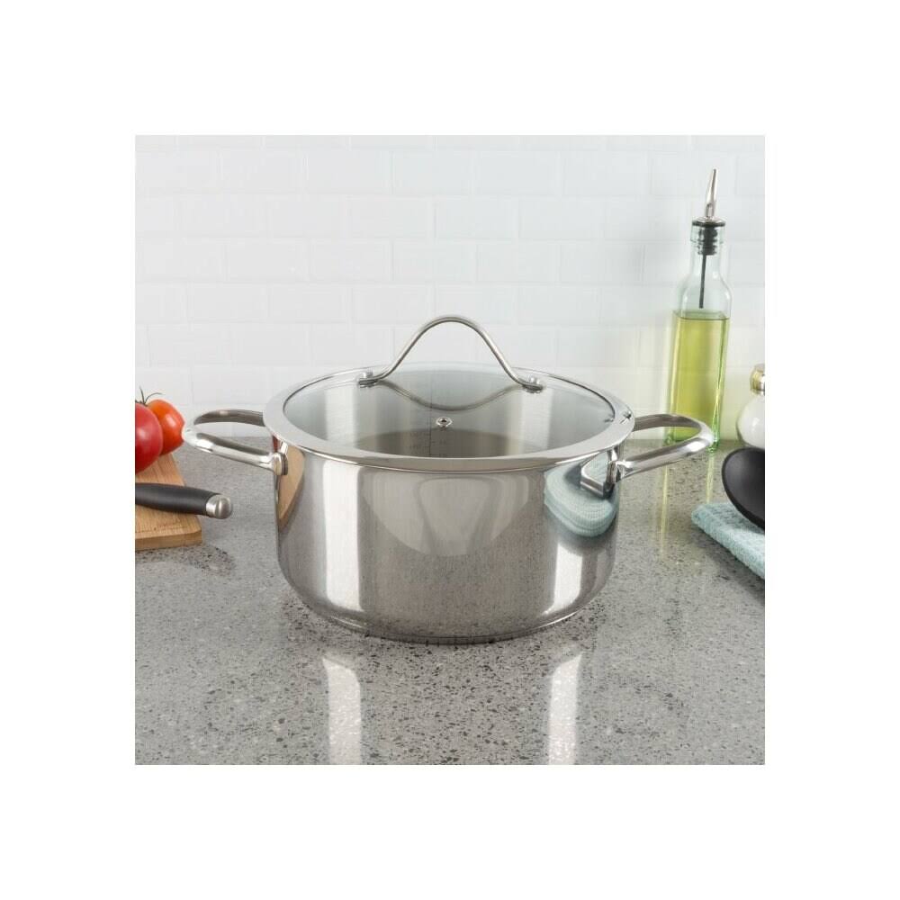 6 Quart Stainless Steel Stock Pot with Lid T635346