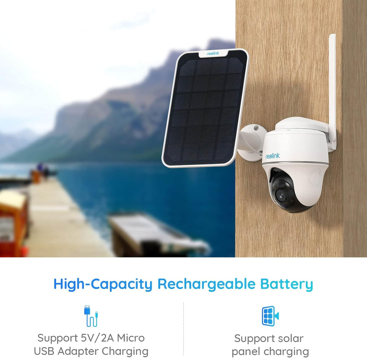 Outdoor Security Camera System Pan Tilt 3G/4G LTE Solar Battery Powered Camera C407