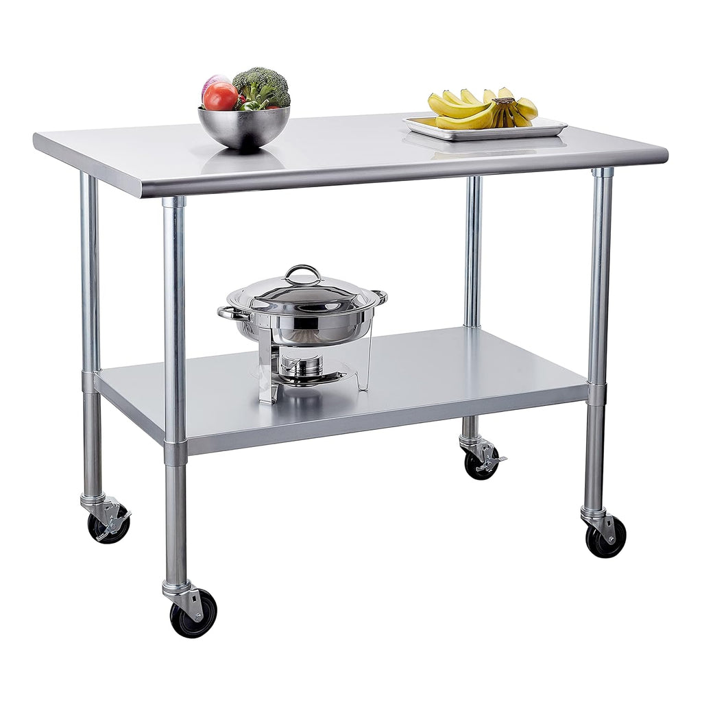 Stainless Steel Table 30 x 48 Inches with Caster Wheels I854071