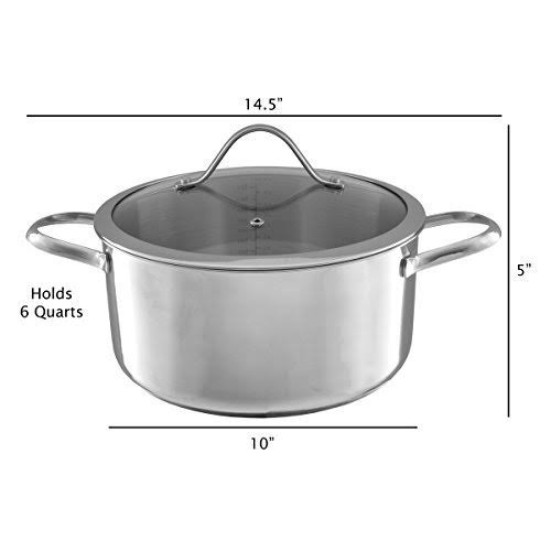 6 Quart Stainless Steel Stock Pot with Lid T635346