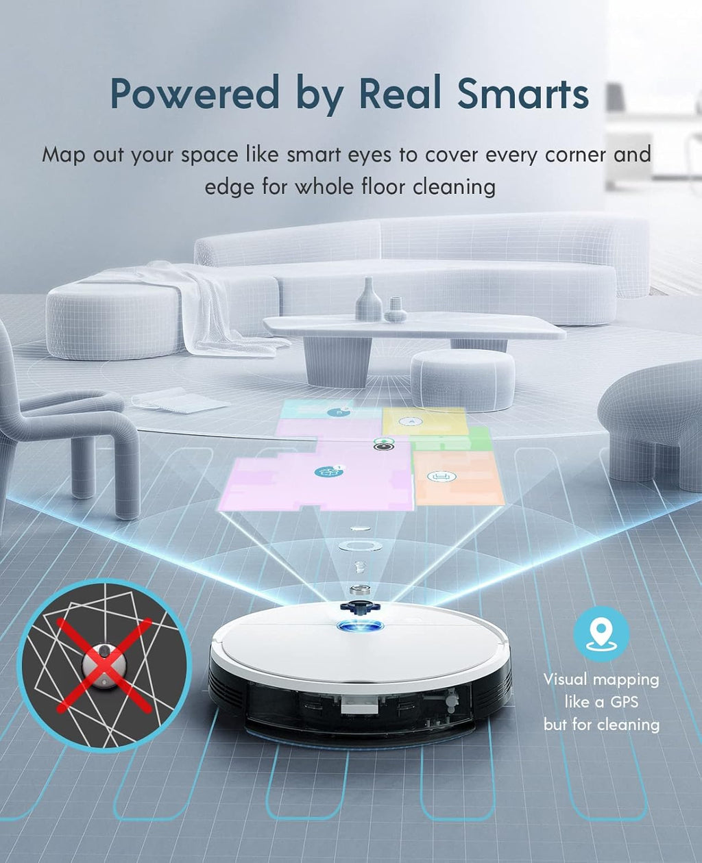 Robot Vacuum and Mop, 3000Pa Suction, 200mins Runtime A7889