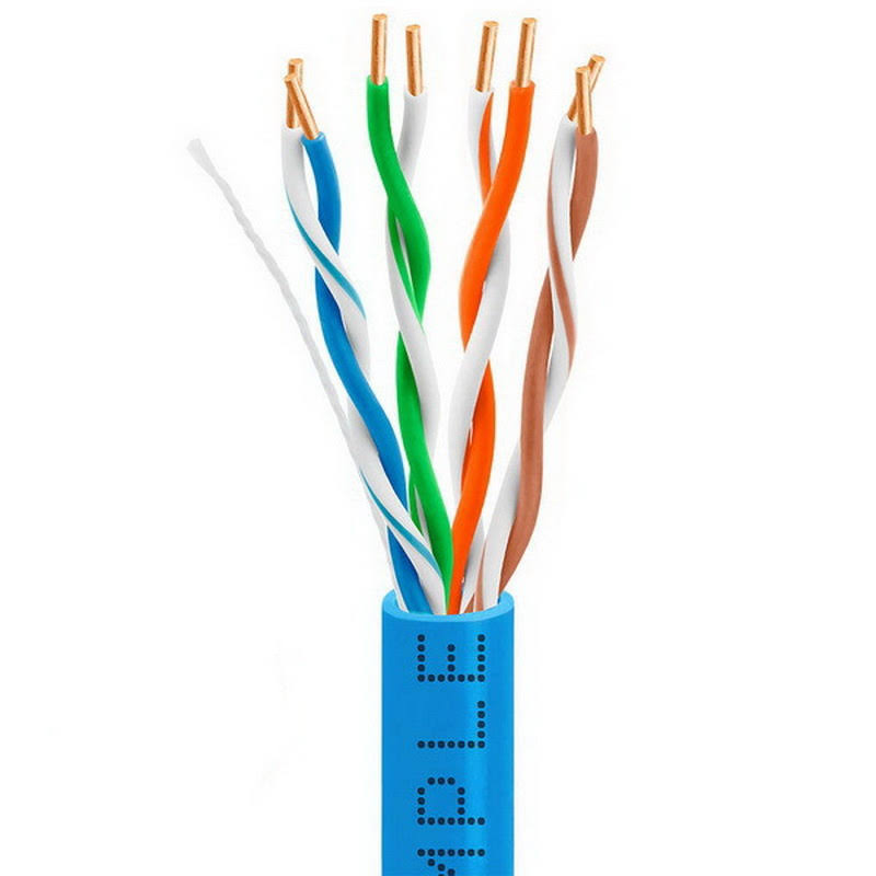 Cat5e UTP 24AWG Bare Copper 1000ft Solid Blue Bulk Cable U157