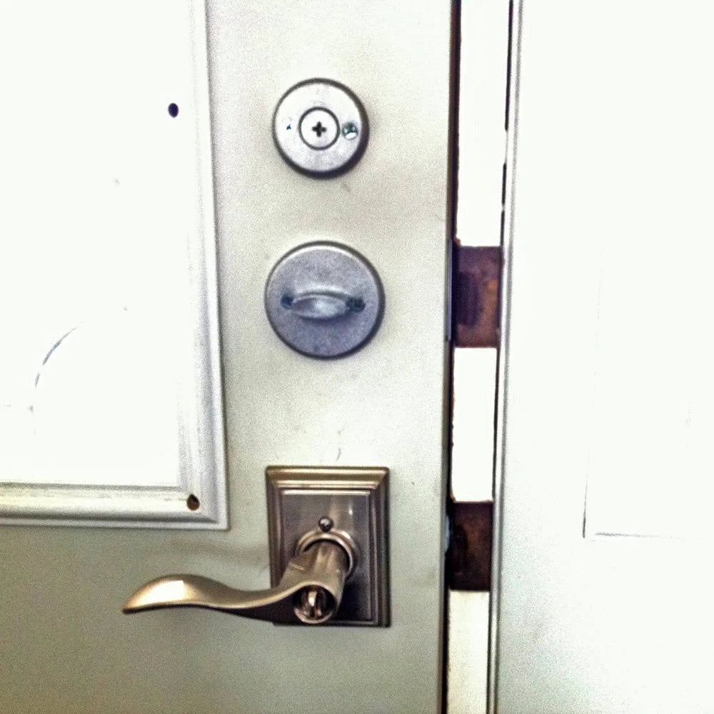 Mechanical Pushbutton Auxiliary Lock with Thumbturn 1 in. Deadbolt & 2.75 in. Backset Satin Chrome S241