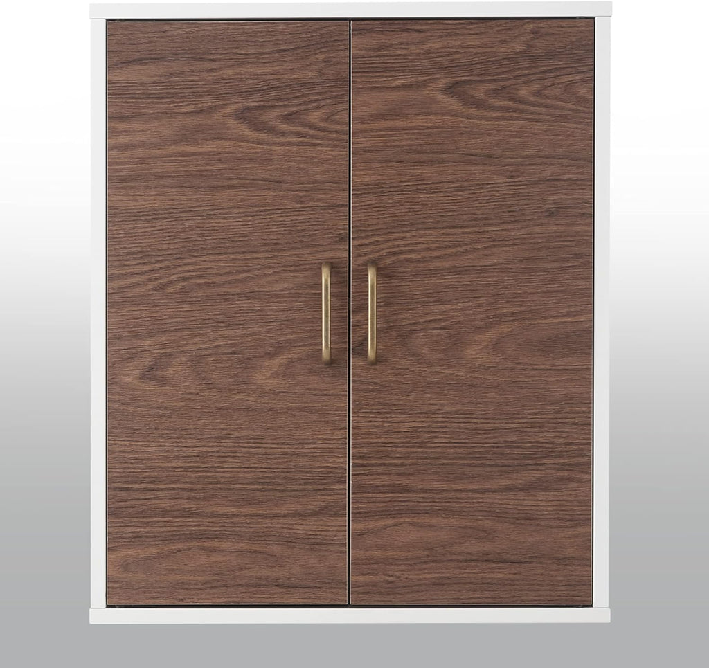 White Natural Wood Bathroom Cabinet W527