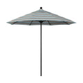 9 ft. Stone Black Aluminum Market Patio Umbrella with Fiberglass Ribs P255313