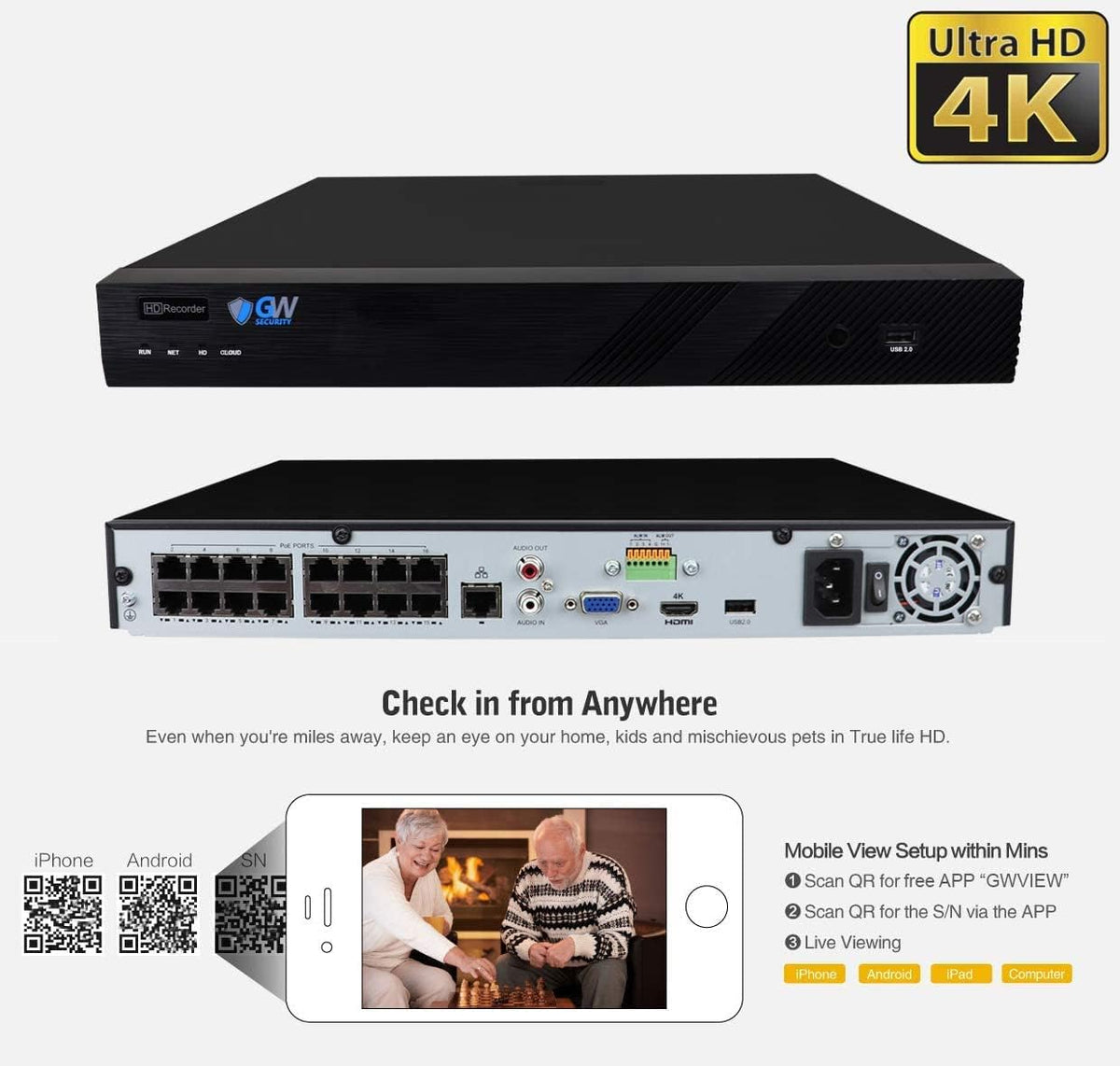 16 Channel 4K NVR 6MP PoE Security Camera System with 16 IP Cameras C29093