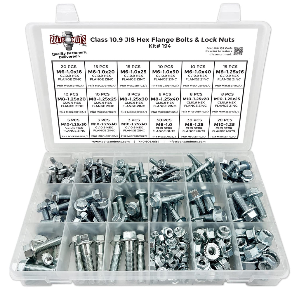 M6 M8 M10 Zinc Hex Flange Bolts Assortment Kit B5088