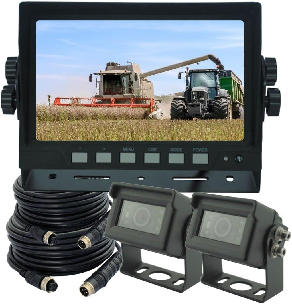 Wired Dual Backup Camera Kit, 7 LCD Monitor, IP69K Waterproof Rear View Camera P164017