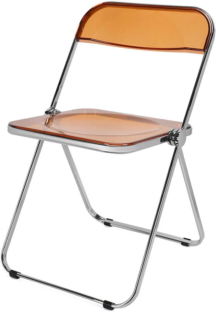Caramel Clear Folding Chair PC Plastic Chrome Frame N291313