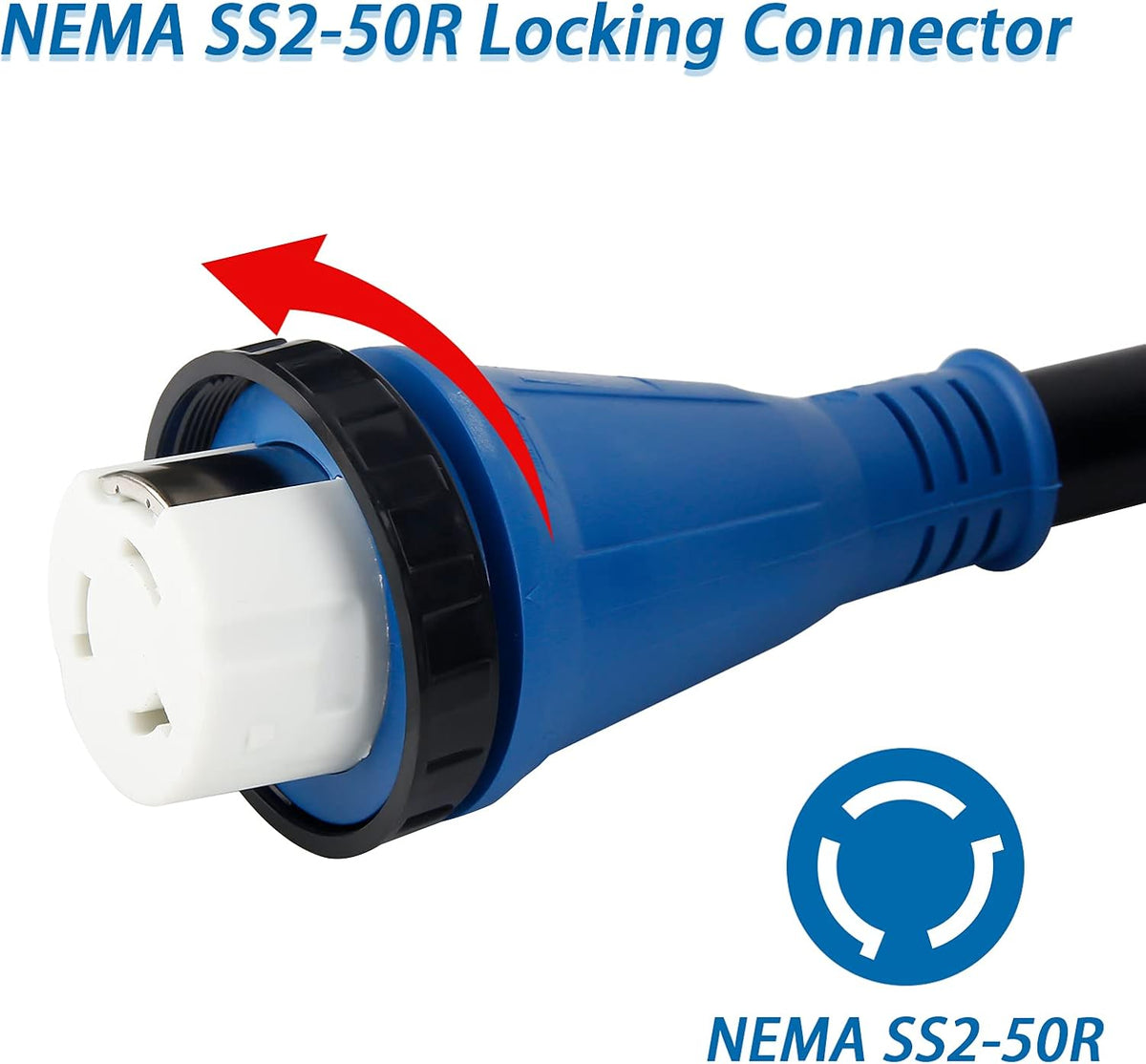 50 Amp 25 Feet RV Power Extension Cord Blue X65355
