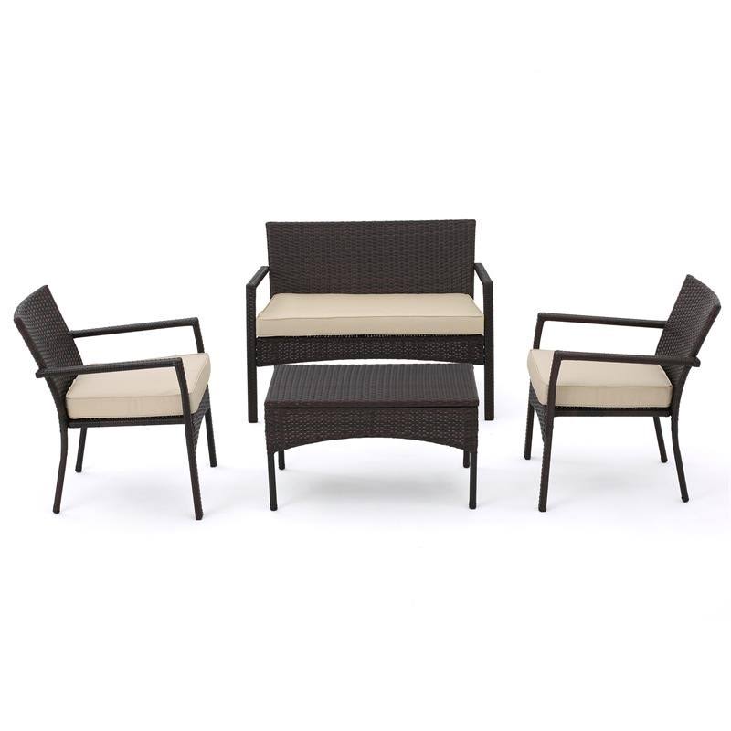 Multibrown 4 PC Outdoor Chat Set W638