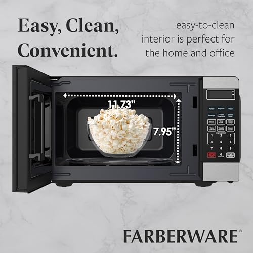 700 Watts 0.7 Cu. Ft. Retro Black Microwave Oven T579