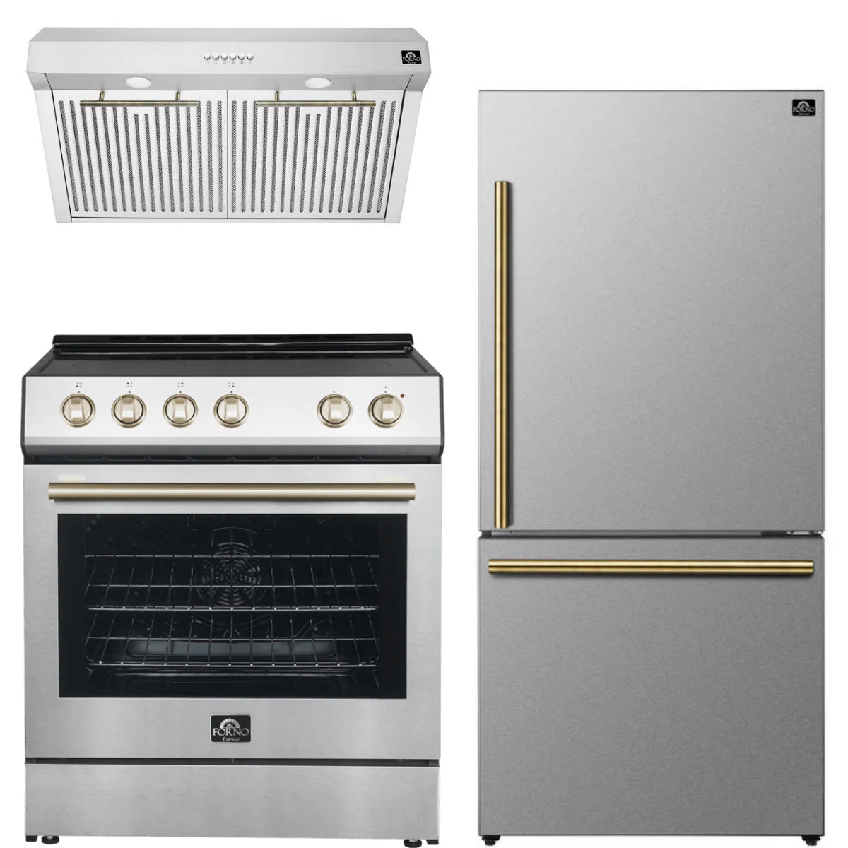 30 Electric Range, Range Hood and Refrigerator in Stainless Steel J943813