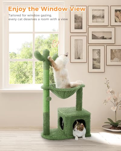 40" Cat Tree with Metal Carpet Hammock and Scratching Post D47089