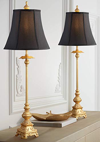 Set of 2 Gold Candlestick Table Lamps Z6094