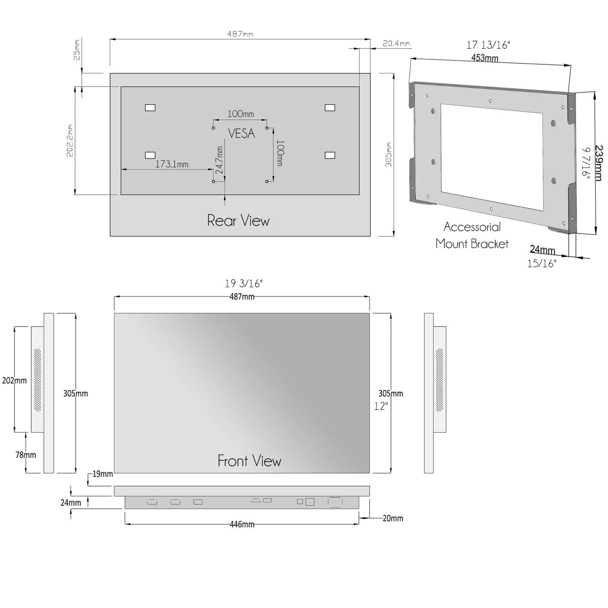 22 inches Waterproof Smart LED TV I86915