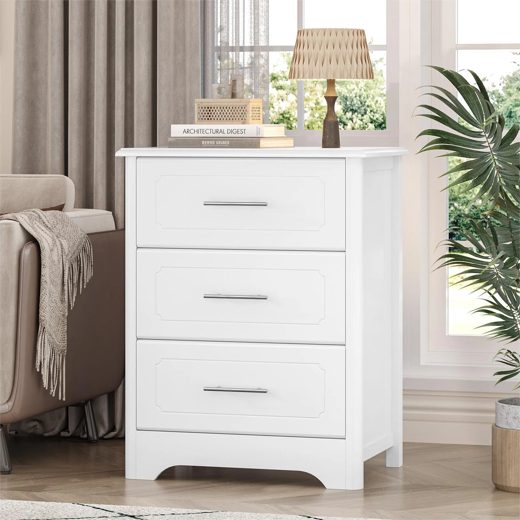 White 3 Drawer Dresser X2085