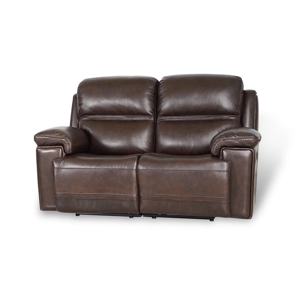 Leather Power Reclining Loveseat with Adjustable Headrest U17643