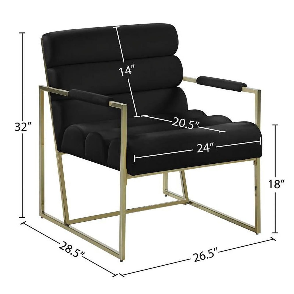 Black Velvet Accent Chair Set of 2 S413954