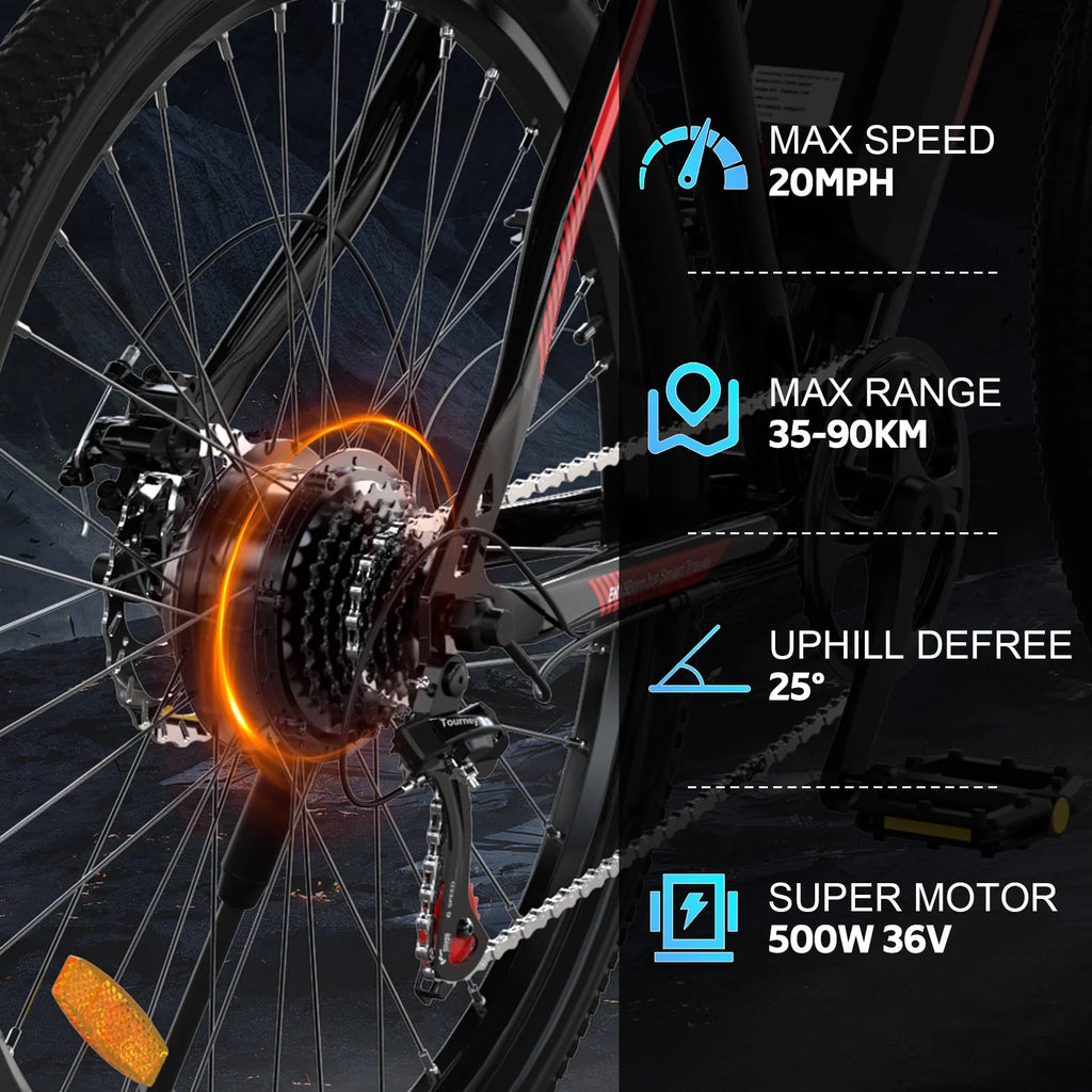 500W 26 Electric Bike with Removable 36V 12Ah Battery A2755
