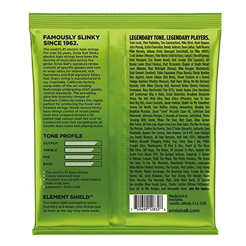 Nickel Wound Bass Guitar Strings, 50-105 Gauge J706343