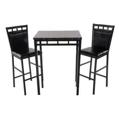 3 Piece Dining Set Black M503