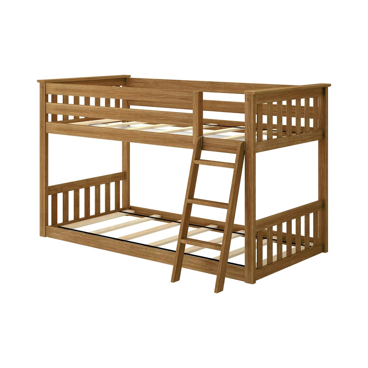 Twin over Twin Solid Wood Bunk Bed with Ladder G93262