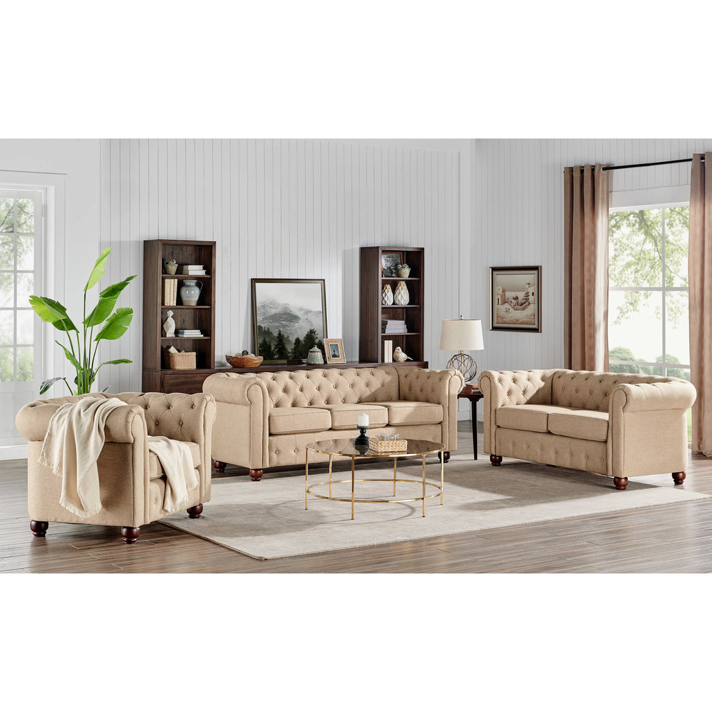Cream Living Room Loveseat Q208