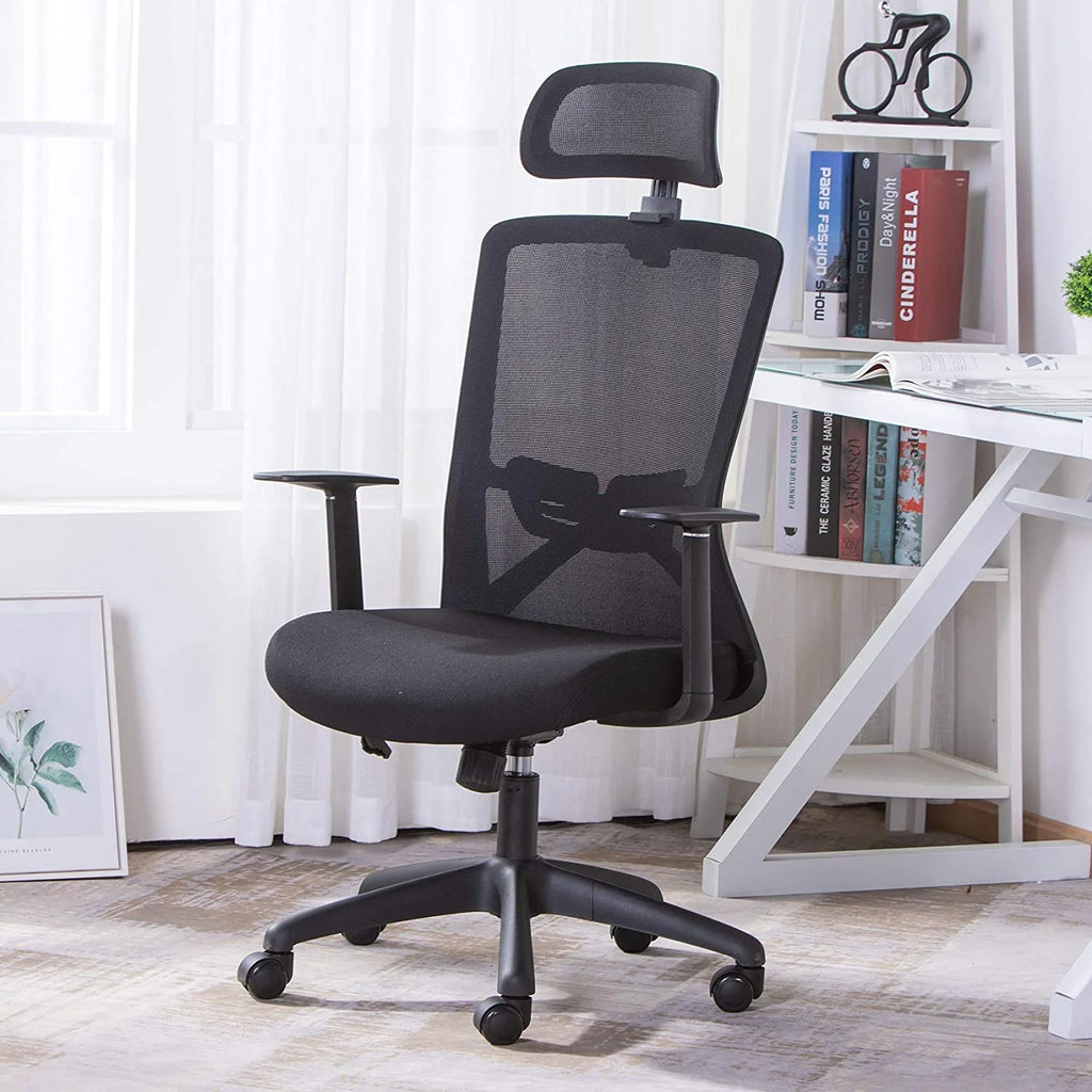 Black Ergonomic High Back Mesh Office Chair with Lumbar Support and Headrest P667192