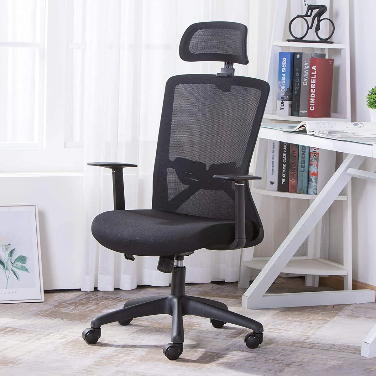 Black Ergonomic High Back Mesh Office Chair with Lumbar Support and Headrest P667192