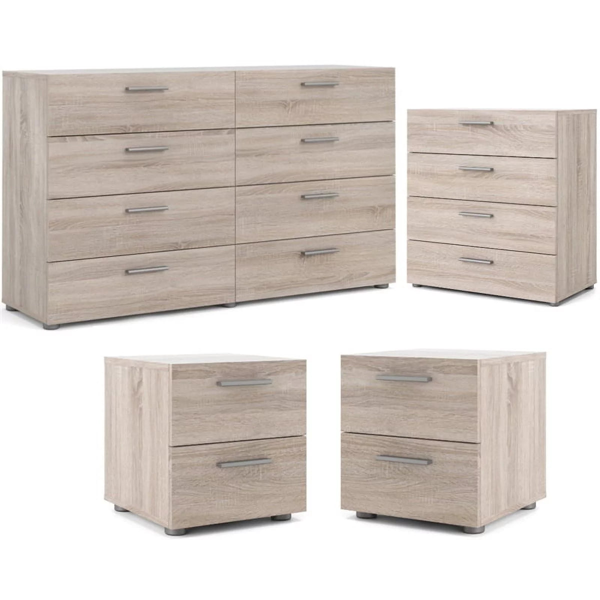 4 Piece Bedroom Set with 8 Drawer Dresser, 4 Drawer Chest, Two 2 Drawer Nightstands B477471