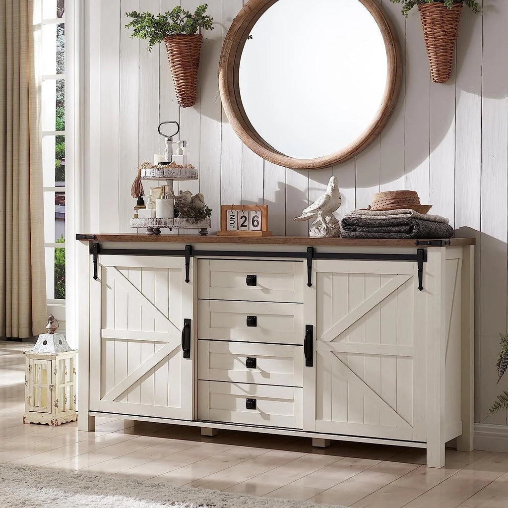 4 Drawer Light Rustic Oak Wood Dresser J5779