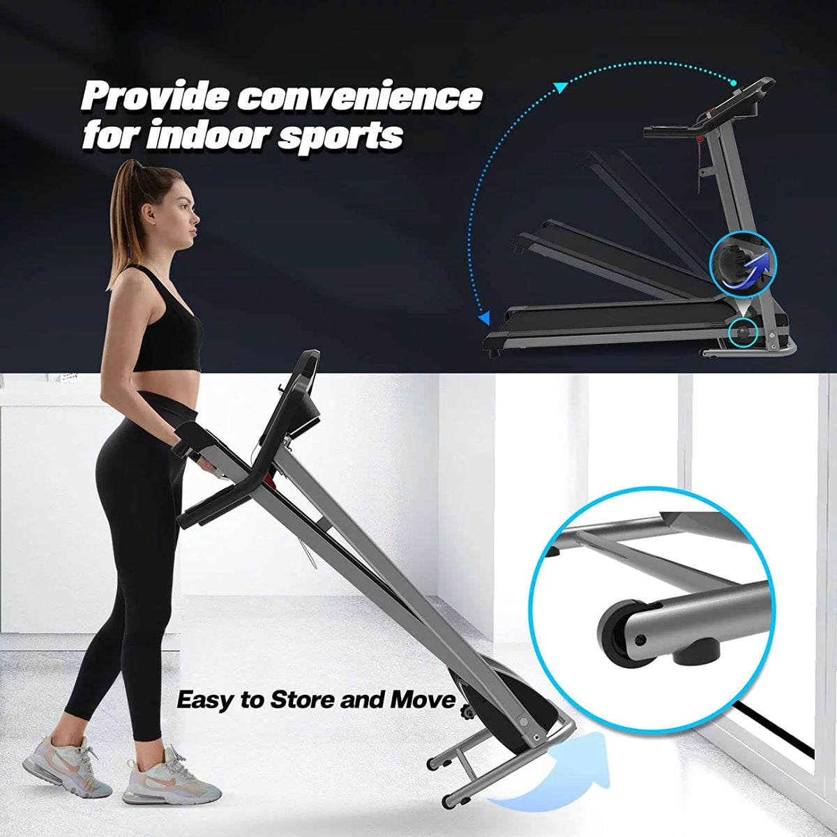 Foldable Electric Treadmill with LCD Monitor I3813