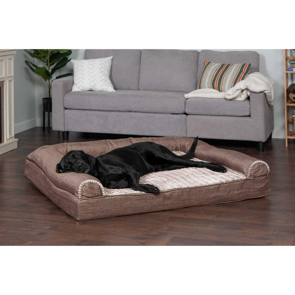 Luxe Fur & Performance Linen Sofa Bed O248