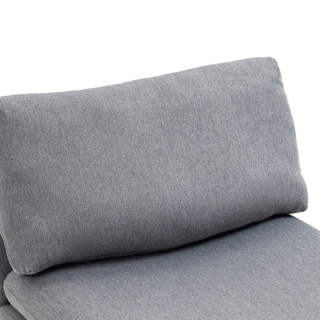 Gray Velvet Oversized Armless Chair A14367