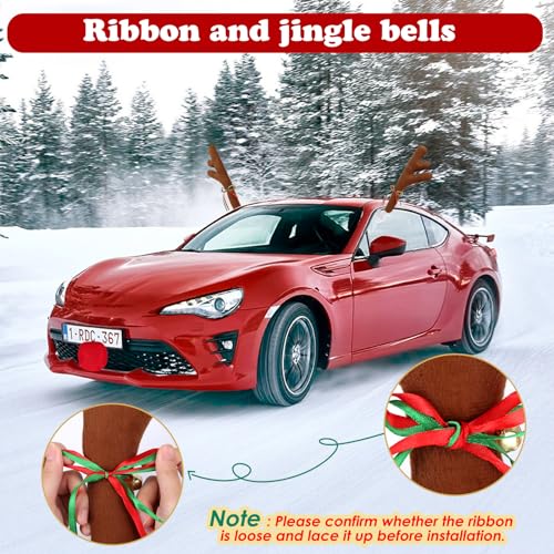 Car Reindeer Antler Kit Nose and Tail Christmas Decoration Set O895675